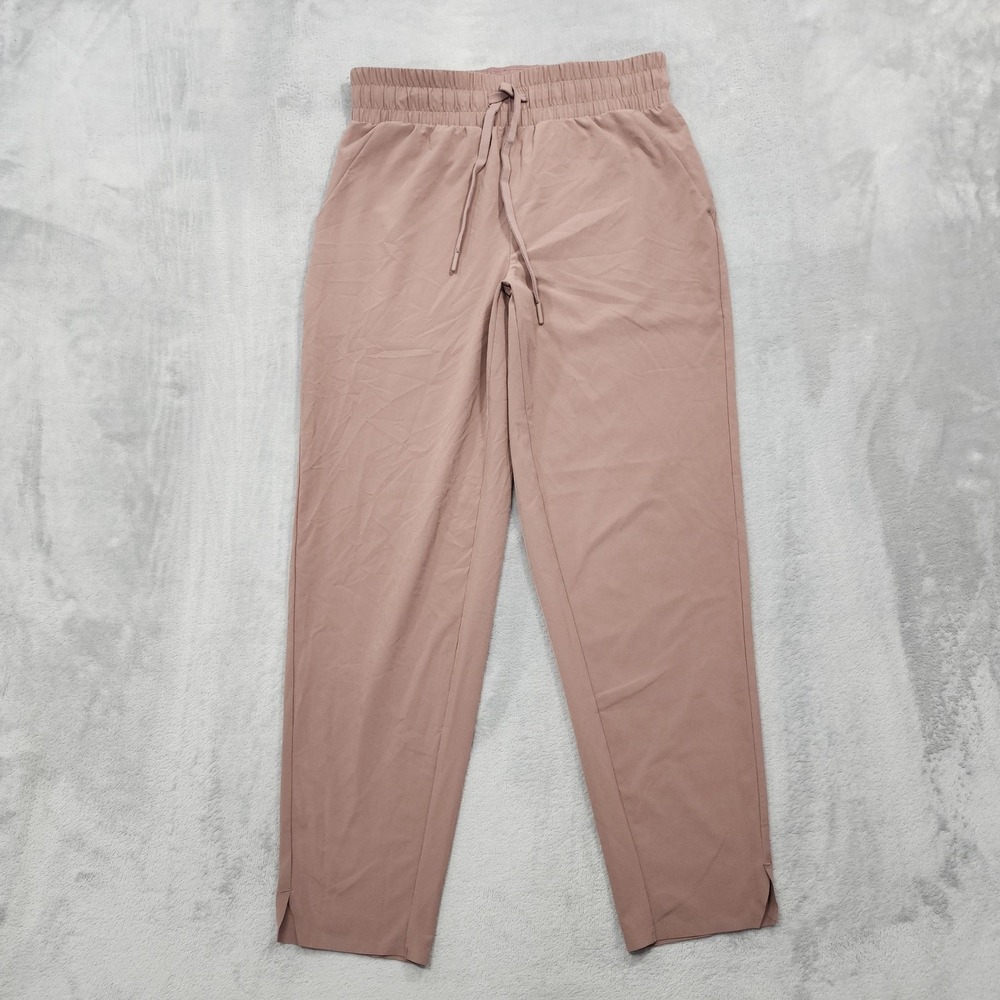 All In Motion Pants Womens S Pink Woven Tapered Ankle Jogger Pockets Yoga Gym